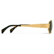 Celine CL40235U 4S235 Triomphe Oval Metal Gold Frame Green Lens Sunglasses