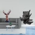 thumbnail image 2 of Figura de cabeza de ciervo,Adorno de cabeza de ciervo,estatua de animal decorativa,Figura de cabeza de ciervo para decoración de mesa creativa,Figura de mesa,Estantes de sujetalibros Estatua, 2 of 8