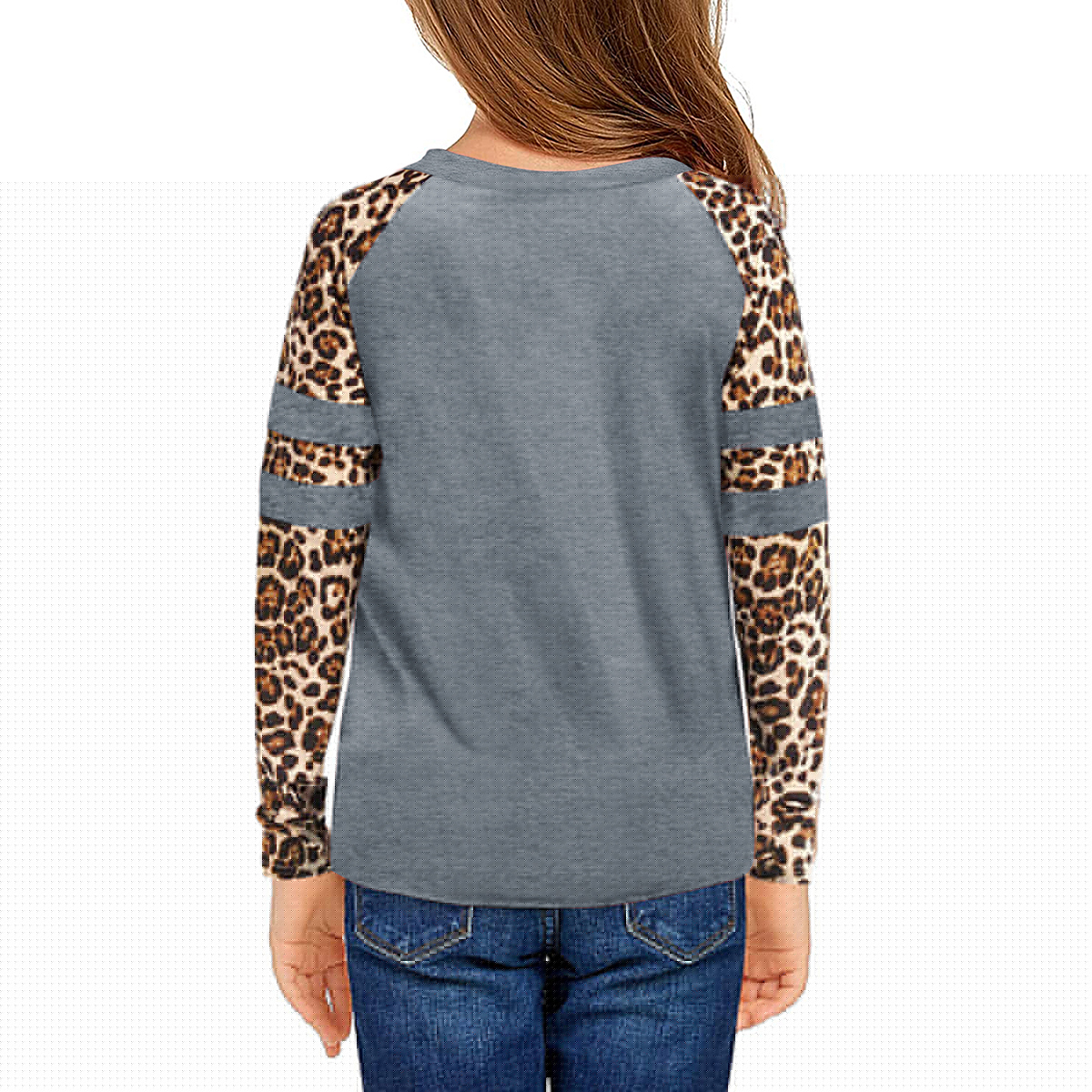 thumbnail image 2 of Langwyqu Girls Casual Long Sleeve Leopard Print T Shirts Children Spring Fall Tops for Size 4-15 Years, 2 of 5