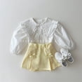 thumbnail image 5 of Gyratedream Toddler Baby Girls Solid Mini Pleated Skorts Short A-line Skirt Infant New Plain High Waist Elastic Stretch Tie Skater Mini Skirt for 3 Months-3 Years, 5 of 7
