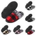 thumbnail image 4 of Xfvqtps Fuzzy Slippers for Womens Fluffy Slippers Large Size Retro Chessboard Pattern Plush Edge Memory Foam Thick Bottom Non Slip Indoor House Warm Winter Cozy Slippers Pink, 4 of 5
