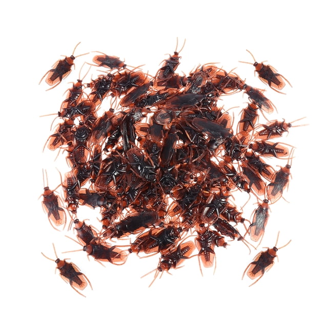 Milisten 150pcs Fake Roach Simulation Cockroaches Prank Novelty Plastic Cockroach Bugs Look Real for Halloween (Brown)