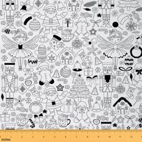 Homewish Kawaii Princess Kids 01, Cute Santa Claus Room Decor Fabric by the Yard, Cartoon Gingerbread Man Sewing Fabric, Luxury Bedroom Decor