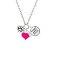 thumbnail image 2 of Delight Jewelry Silvertone Paw in Heart - Hot Pink Heart Nurse Strong Zoe Necklace, 2 of 4