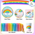 thumbnail image 3 of Rainbow Party Supplies,141Pcs Rainbow Party Tableware Set - Rainbow Plates Cups Napkins Table Cloths for Baby Shower,Carnival Themed Rainbow Birthday Party Supplies,Serves 20 Guests, 3 of 8