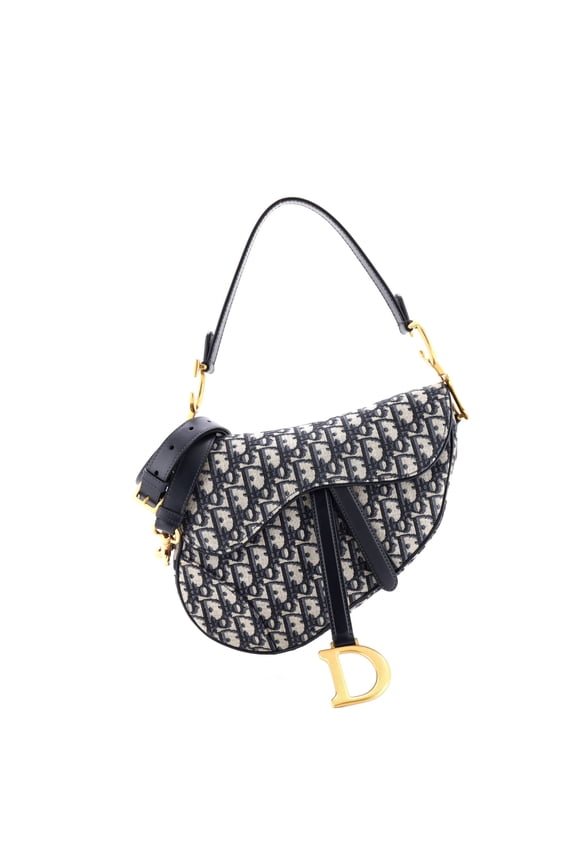 Pre-Owned Saddle Handbag with Strap Oblique Canvas Medium By Rebag