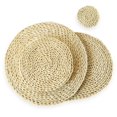 thumbnail image 1 of SHAR Woven Placemats for Dining Table Set of 4 Cute Thick Rustic Round Kitchen Placemats (11/22/30/35cm), 1 of 4