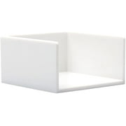 White Sticky Note Holder 3x3 Inch Self Stick Notes Cube Dispenser PS Notepad Cards Memo Holder Case for Office Home School Desk Organizers (White)