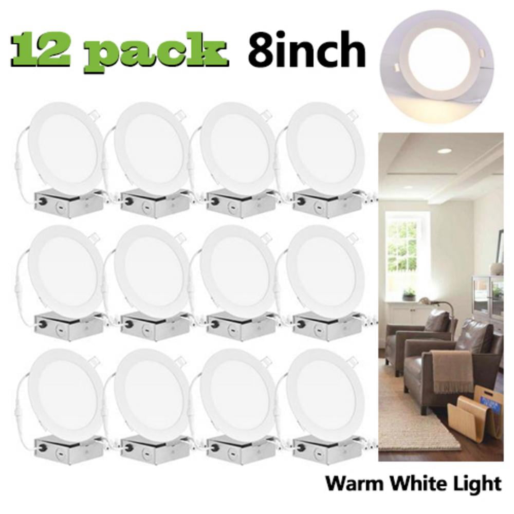 8 X12W LED Panel Light Recessed Round Ceiling Lamp Kitchen Warm White Fixtures 