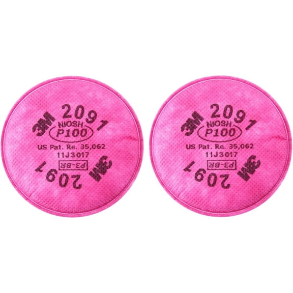 3M Particulate Filters 209107000 P100 Pink 2 Count One Size