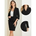 thumbnail image 2 of DARING DIVA Women's 2 Pcs Outfits Notched Collar Blazer Pencil Skirt Suit Set XL Black, 2 of 6