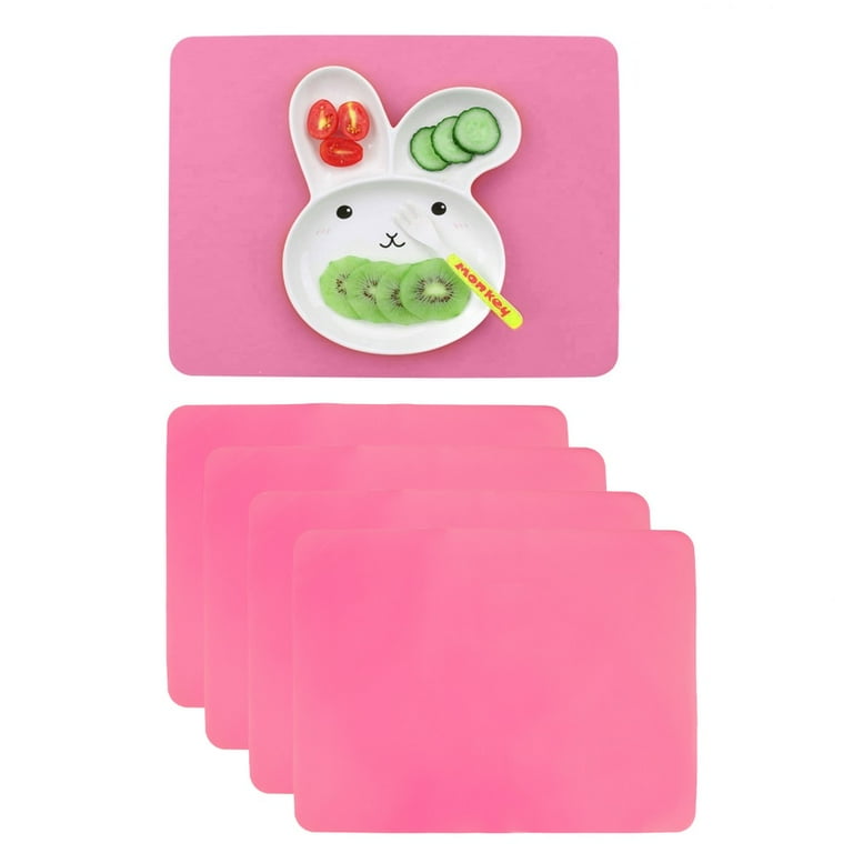 Aspire 4PCS Thicken Non-Slip Heat-Resistant Silicone Placemats Cutting Hot  Mats Tablemats-Red 