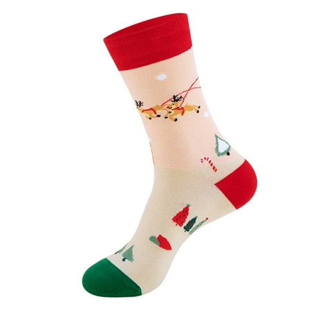 

Lawor Socks For Men&Women Women Mens UniChristmas Gifts Casual Winter Warm Cotton Socks Knit Soft Long Socks Beige One Size