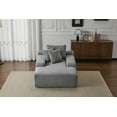 thumbnail image 5 of Oversized Chaise Lounge Chair Cozy Cloud Couch, Modern Plush Corduroy Upholstered Sleeper Sofa Daybed with 3 Throw Pillows & Wide Armrest for Living Room, No Assembly Required - Grey, 5 of 9