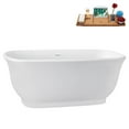 thumbnail image 3 of 59" Streamline G-94-354-BGL Soaking Glossy White Freestanding Tub and Tray With Internal Drain in Brushed Gold, 3 of 11