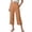 Orange, variant on Nestiefly Women's 2026 Linen Cropped Pants Elastic Waist Wide Leg Summer Beach Capris Gray S