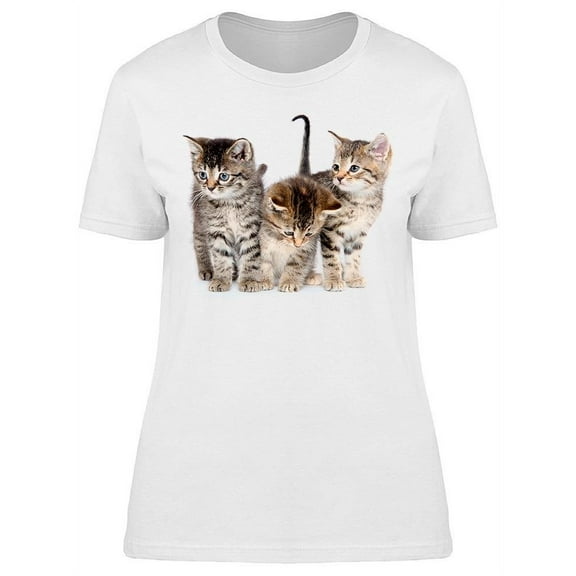 Three Pretty Kittens T-Shirt Women -Image by Shutterstock, Female 3X-Large