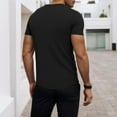 thumbnail image 4 of MIXUE Shirts For Men Summer Solid Color V Neck Short Sleeve Slim Fit Casual Pullover Tops T-shirts Streetwear,Black,XL, 4 of 6