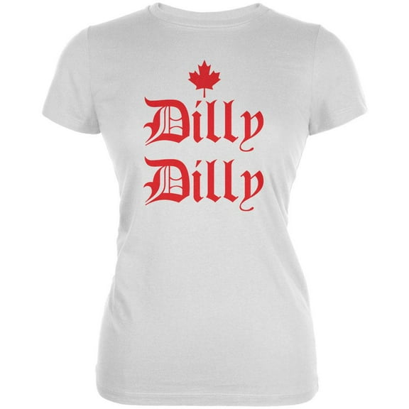 Dilly Dilly Canada Day Flag Maple Leaf Juniors Soft T Shirt White MD