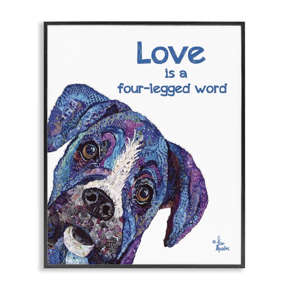 Stupell Industries Cottage Love is a Four-Legged Word Black Framed Giclee Art, 11 x 14, by Lisa Morales