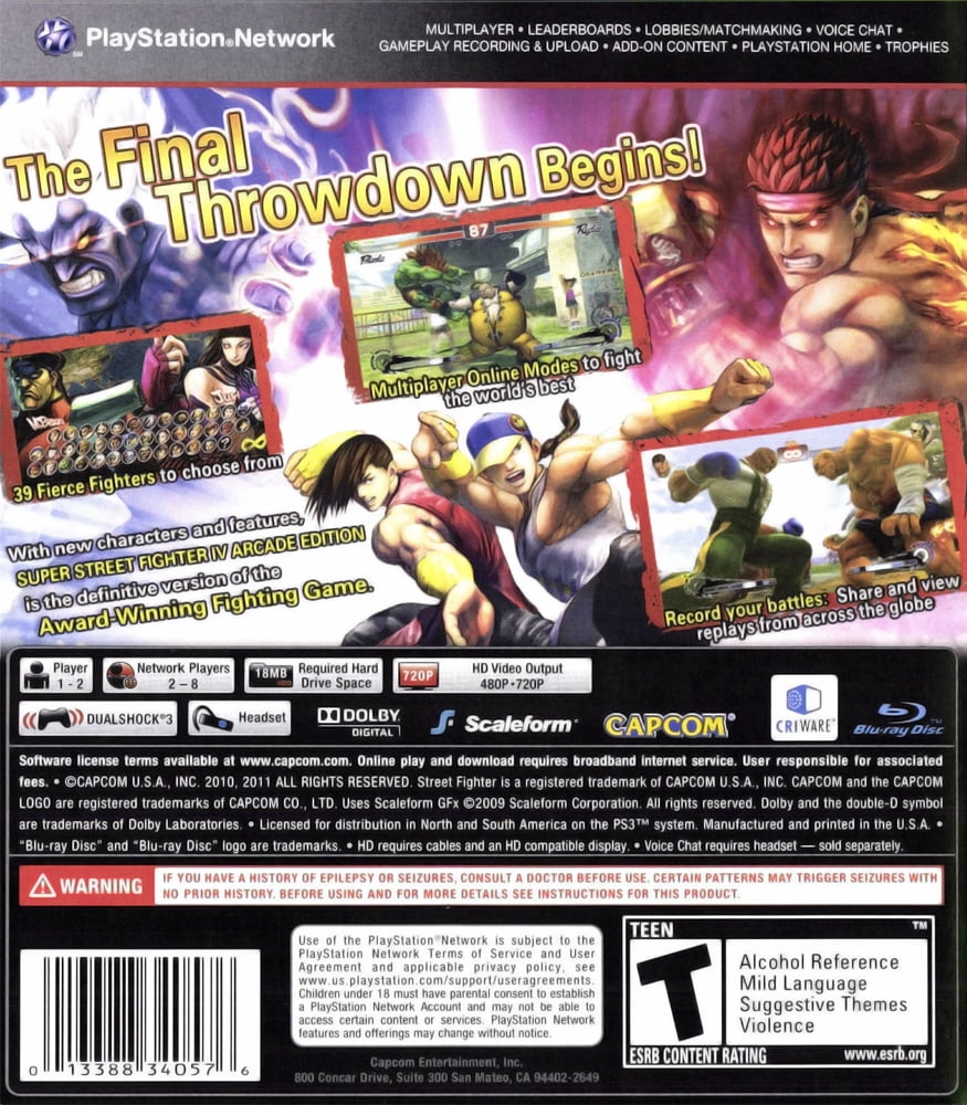 Jogo Super Street Fighter Iv Arcade Edition Ps3 Frete Grátis