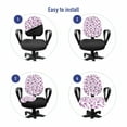 thumbnail image 4 of Flower Office Chair Slipcover, Floral Pattern Romantic Spring Valentines Day Wedding Anniversary Theme Art, Protective Stretch Decorative Fabric Cover, Standard Size, Violet White, by Ambesonne, 4 of 5