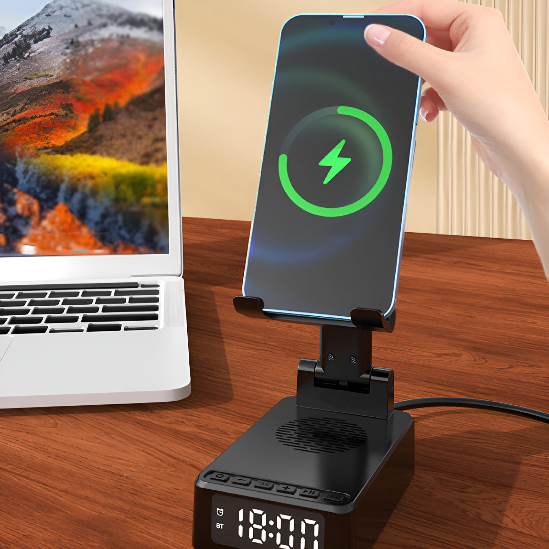 GJX Cell Phone Stand with Wireless Speaker,Gifts for Husband,Anniversary Birthday Gift,Cool Tech Gadgets for Dad,Women,Teen,Boy,Girl