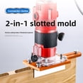 thumbnail image 4 of Wood Trimmer Router Base Plate, Aluminum Alloy Wear Resist Multifunctional Easy To Use Trimmer Slotting Bracket  for Woodworking Projects, 4 of 7