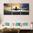 thumbnail image 3 of Large 3 Piece Canvas Wall Art Airplane Pictures Black and White Aircraft Art Painting Modern Home Decor Print for Home Living Room Dining Room Office Stretched and Framed Ready to Hang 60"Wx28"H, 3 of 5