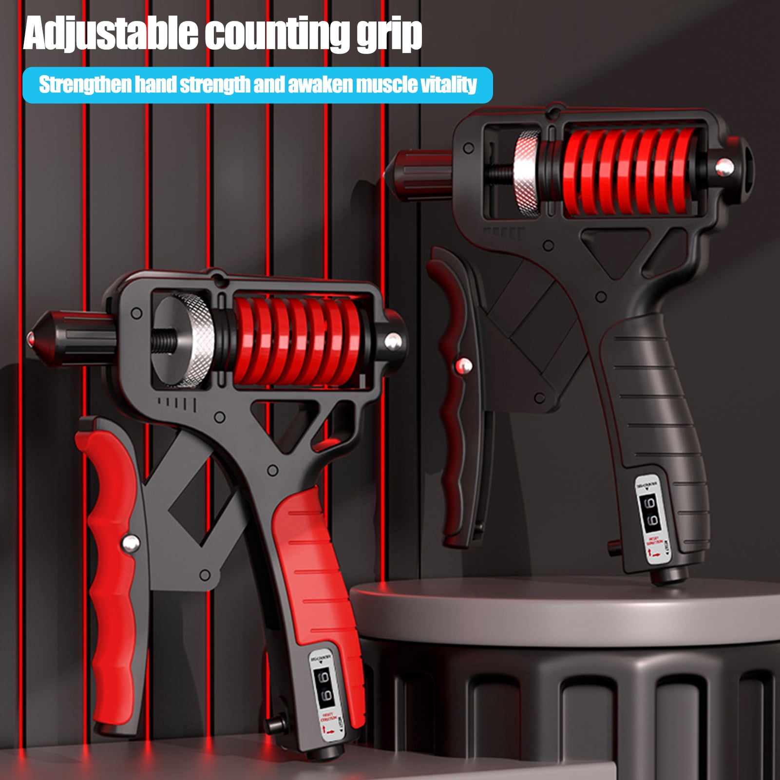 YIFAEUX Grip Strength Trainer Adjustable Distance/Resistance Ergonomic Non-Slip Rubber Hand Gripper Hand Grip Forearm Strengthener with Counter