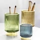 thumbnail image 3 of Makeup Brush Holder Organizer for Vanity, Large Green Crystal Glass Makeup Brush Holder, Unique Vintage Design, 3 of 3