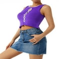 thumbnail image 3 of Femmes Été Sans Manches Gilet en Tricot Crop Tops Cou Creux Slim Fit Débardeurs Loisirs Camisole Rose Rouge M, 3 of 7