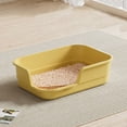 thumbnail image 2 of Extra Large Semi-Enclosed Cat Litter Box High Side Splash-Proof Pet Toilet Durable Easy Clean Litter Tray for Indoor Cat Dog Yellow, 2 of 4