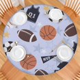 thumbnail image 2 of Baseball Football Pattern Round Fitted Tablecloth with Elastic Edge,Dining Table Cover Waterproof,Outdoor Round Tablecloth for Camping,Dining,Indoor and Outdoor, 2 of 7
