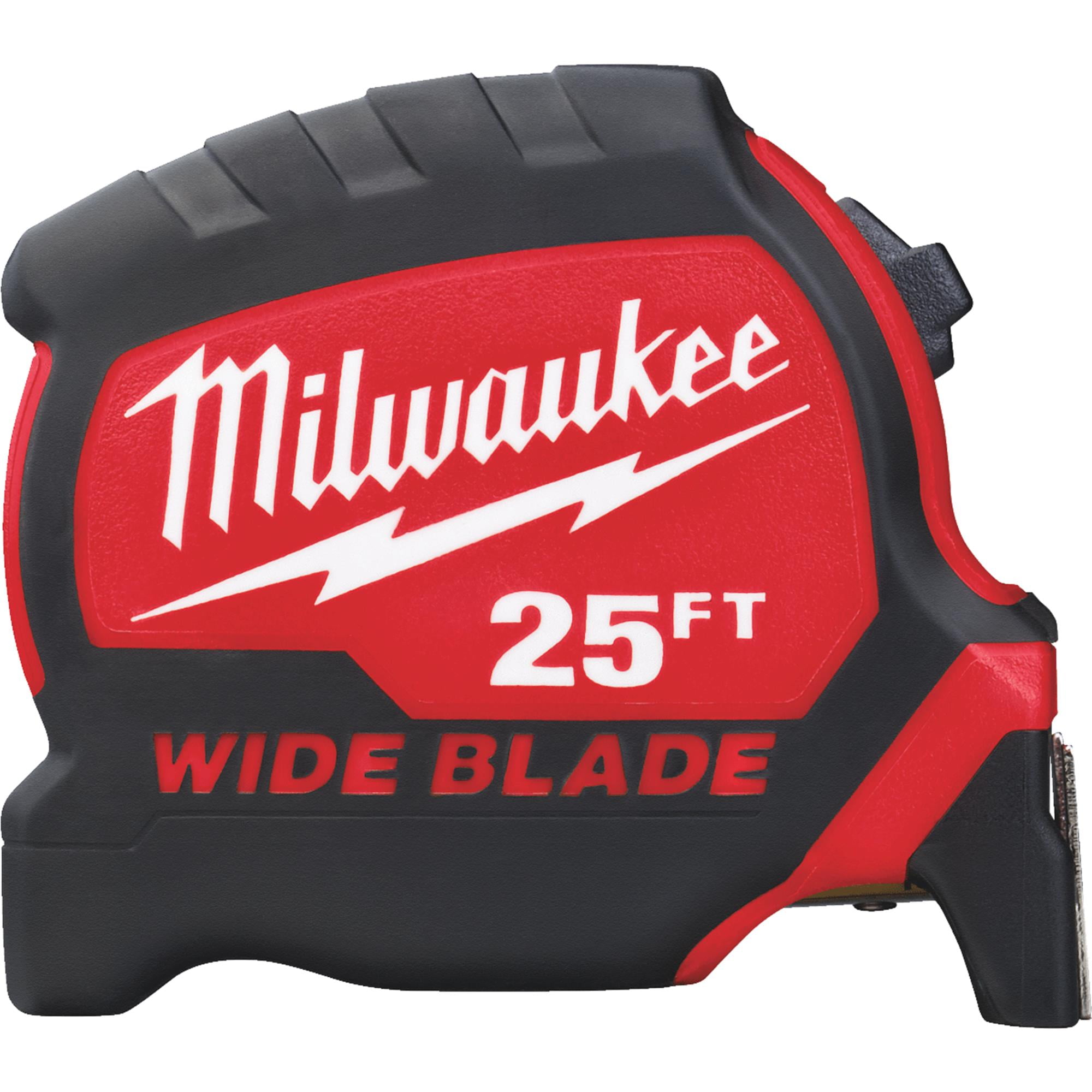 Milwaukee 48220225 Tape Measure, 25 ft L Blade, 15/16 in W Blade