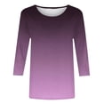 thumbnail image 5 of Bovxnpu 3/4 Length Sleeve Womens Tops, Plus Size Cotton Casual Blouses for Women, Fashion Women's Casual Print Round Neck 3/4 Sleeve T-shirt Blouse XXXXXL, 5 of 6