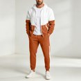 thumbnail image 2 of Men's Retro Windbreaker Tracksuits Set Long Sleeve Full Zip Running Sports Sweatsuit Color Block 2 Piece Outfits Commuting, 2 of 7