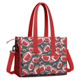 thumbnail image 2 of Teacher Tote Bag,Green Red Footballs Pattern Teacher Utility Tote Bag,Large Work Tote Bags for Women with Multiple Pockets,Top Zipper Closure,13.8x10.6x6.7 Inch, 2 of 5
