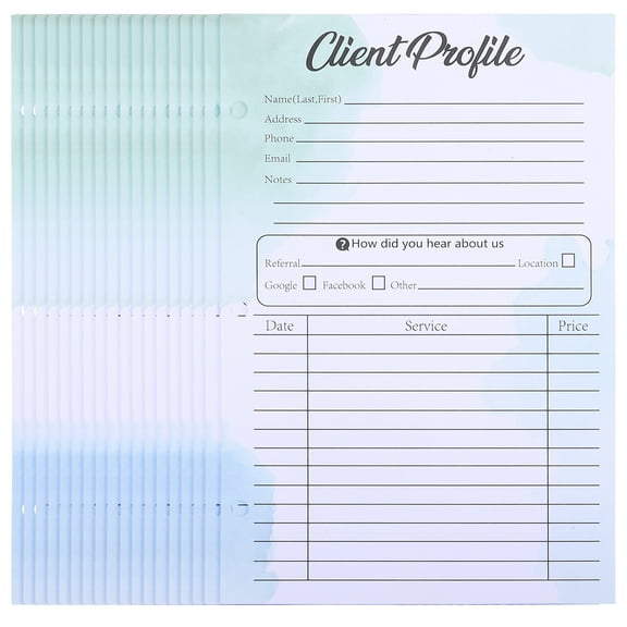 WEUVEB Client Profile Record Cards Paper Data Storage Professionals Training Rooms 50Pack
