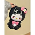 thumbnail image 4 of 3D Kitty Phone Case for iPhone 17 Pro Max 16 15 14 13, Cute Kawaii Soft Silicone Cartoon Case with Bow Flower, Shockproof Protective Cover for Women Girls, 4 of 7
