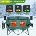 thumbnail image 3 of Oversized Heated Camping Loveseat, Extra Padded Chair w/ Battery, Cup Holder, Cooler & Carry Bag for Beach, Lawn, Camping Adventures, 3 of 7