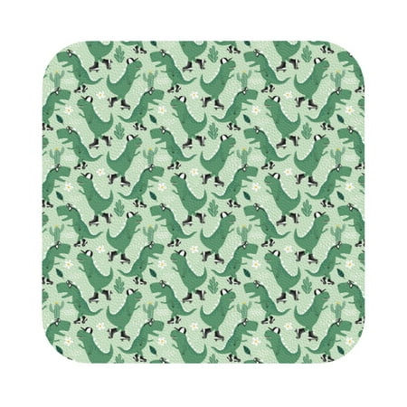 

Matuu Dinosaurs on Roller Skater for Cup Coasters Set of 6 Leather Coasters Desk Coasters for Office Measures 4” x 4” Square
