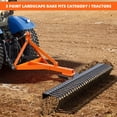 thumbnail image 5 of Telyswee 60" Landscape Rake, 3 Point Attach Tow-Behind Garden Tool for Compact Tractors, Fits Category 1 Hookup, 360 Degree Rotation Lawn Rake, 5 of 6