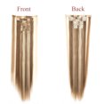 thumbnail image 2 of SHCKE 8Pcs Clip in Hair Extensions 26 Inch Straight Synthetic Hair Extensions Ginger Brown Mix Bleach Blonde Double Weft Hair Extensions Hairpiece for Women, 2 of 6