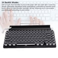 thumbnail image 4 of Clavier de Jeu, Clavier Rétro pour Machine à Écrire avec Touches Rondes Punk et Cadre en Métal, Clavier Mécanique BT Sans Fil avec 14 Modes Rétroéclairés, Compatible avec PC Portable Tablette Téléphone, 4 of 7