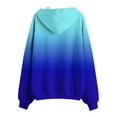 thumbnail image 4 of Front Zip Hoodies for Women Oversized Gradient Colorblock Hooded Zipper Sweatshirt Jacket Y2k Fall Coat Outerwear (L, Blue), 4 of 5