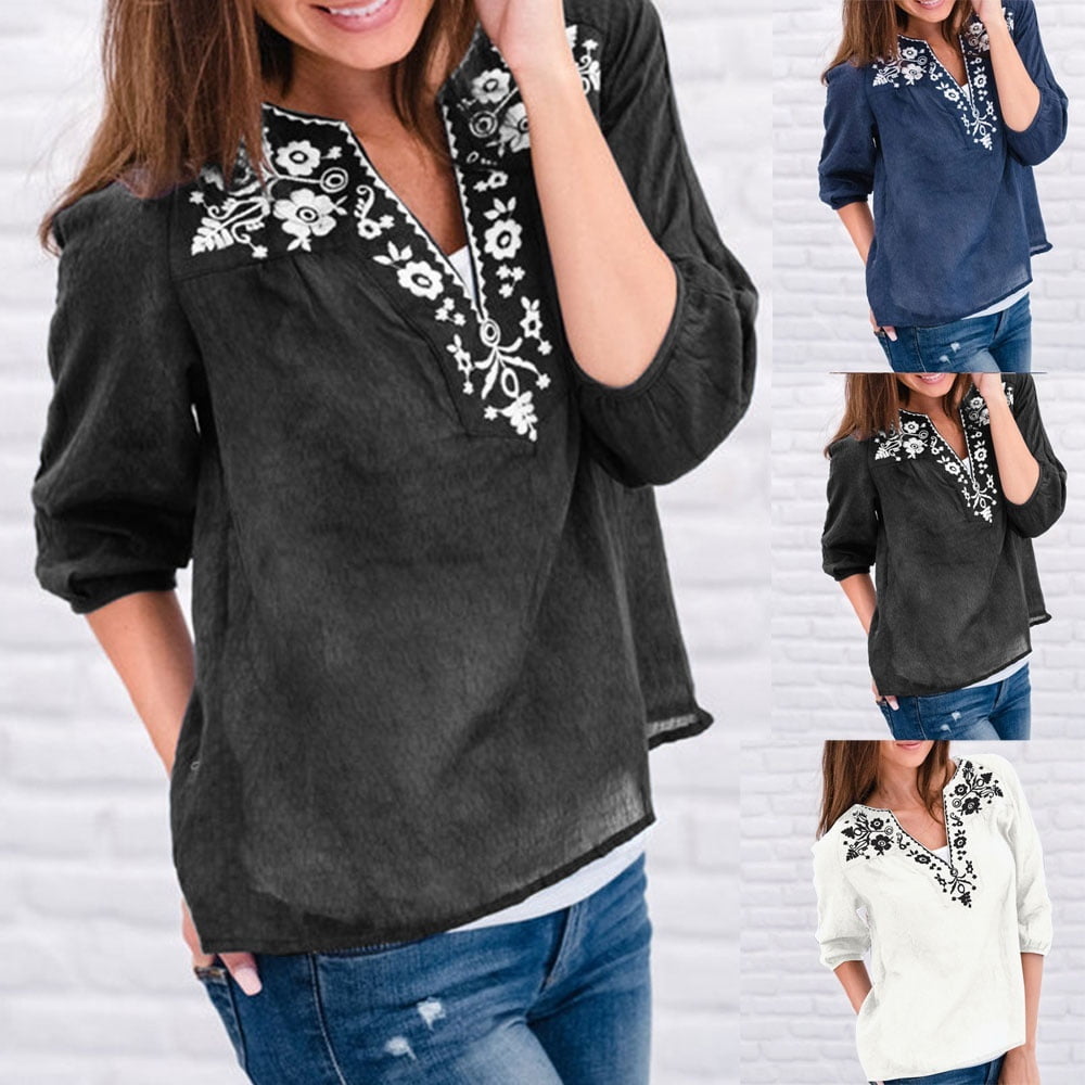 cotton tops for jeans for ladies