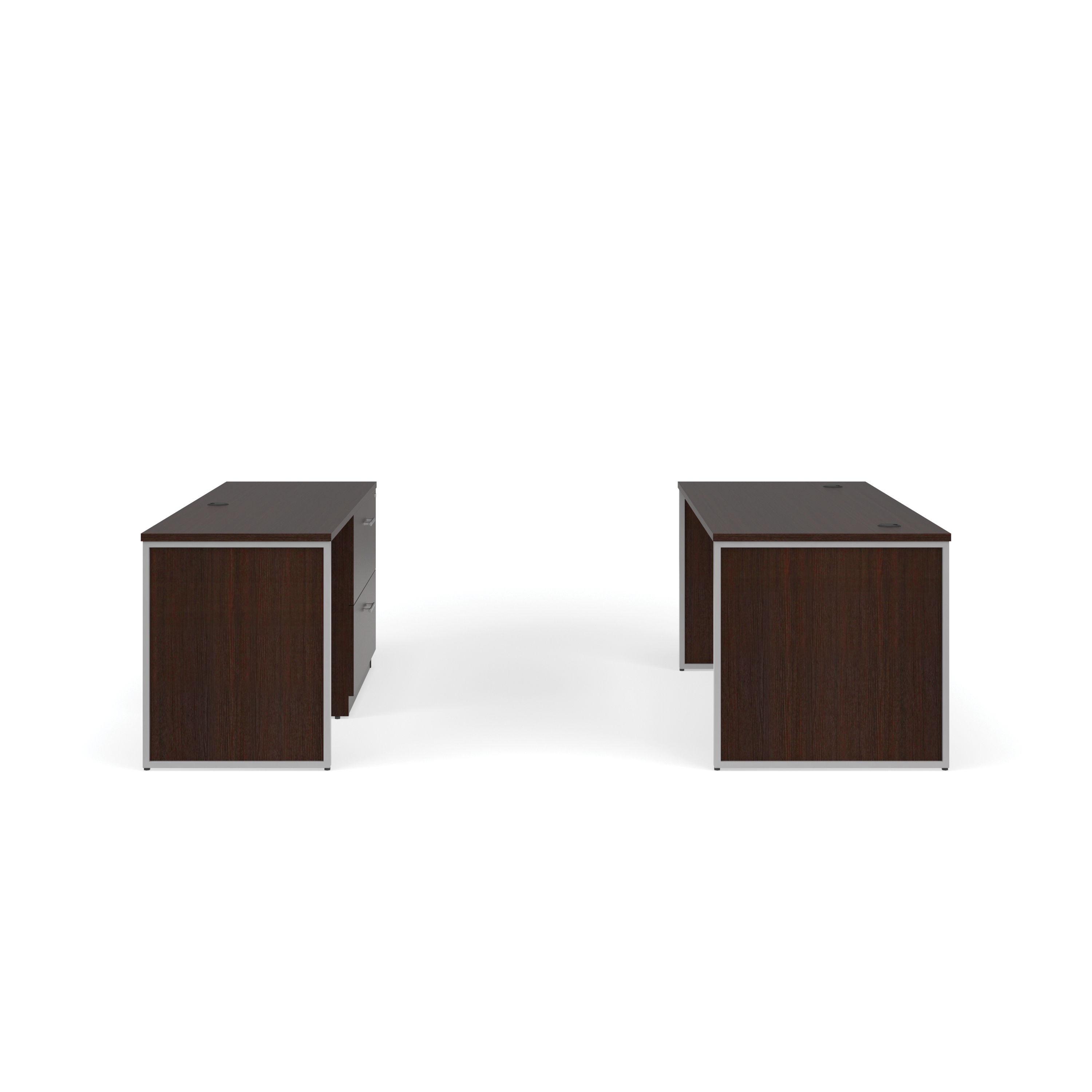 OFM Fulcrum Series Office Furniture Set, 66" Table Desk, 66" Credenza, Lateral Filing Cabinet, Leg Panels, in White