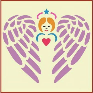 Princess Angel Stencil - Children Kids Drawing Sidewalk Chalk Washable Plastic Fun Art DIY Template Reusable Laser Cut Mylar Template for Painting Home Decor DIY Crafts - The Artful Stencil