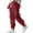 30# Deep Red, variant on Baggy Linen Pants Men Lightweight Drawstring Casual Harem Pants Comfy Plus Size Cinch Bottom Lounge Pants with Pocket Deep Red L